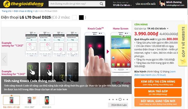 LG L70 ra mắt không lâu mà đã giảm giá sốc