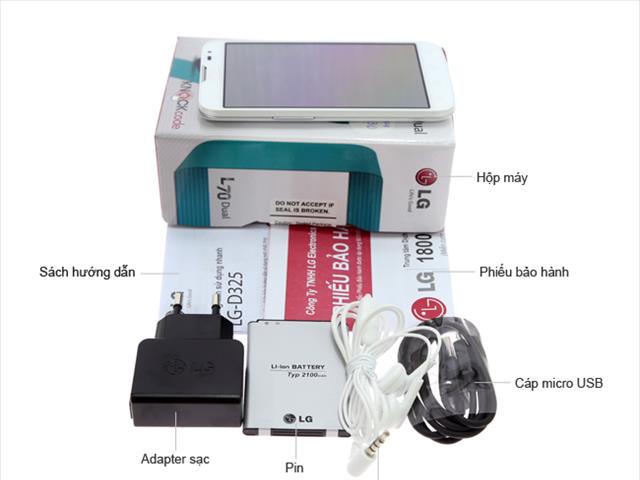 Bộ bán hàng chuẩn của LG L70 Dual