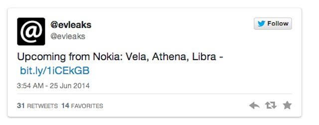 Thông báo của @evleaks