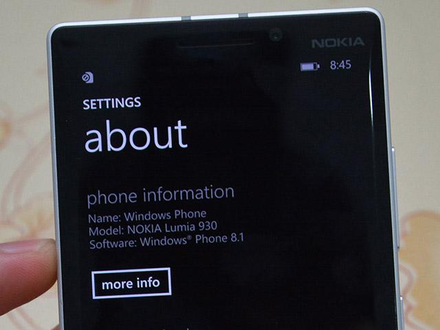 Nokia Lumia 930 được cài sẵn Windows Phone 8.1