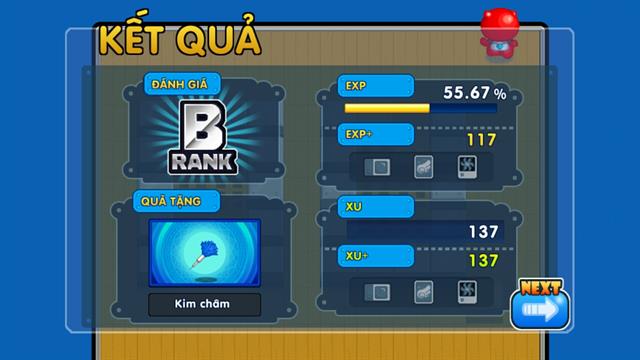 Thông tin kết quả khi bạn chiến thắng một vòng chơi nào đó