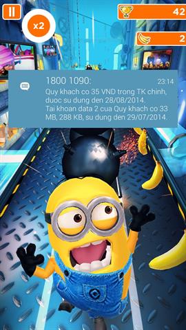 Dù cho bạn có tiến sâu vào bên trong game thì Heads Up! cũng có thể gửi thông báo tức thời đến cho bạn