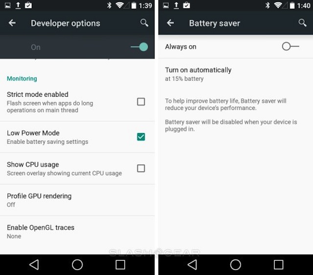 Các chế độ điều chỉnh pin
