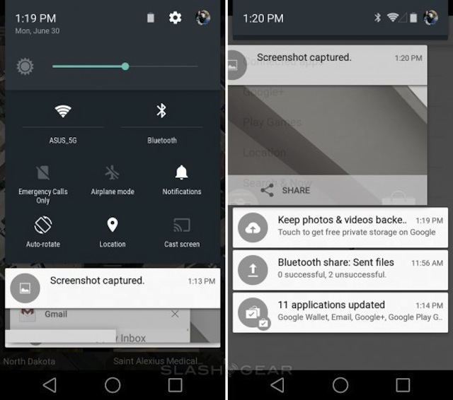 Thông báo cài đặt nhanh