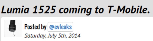 Lumia 1525 đang đến