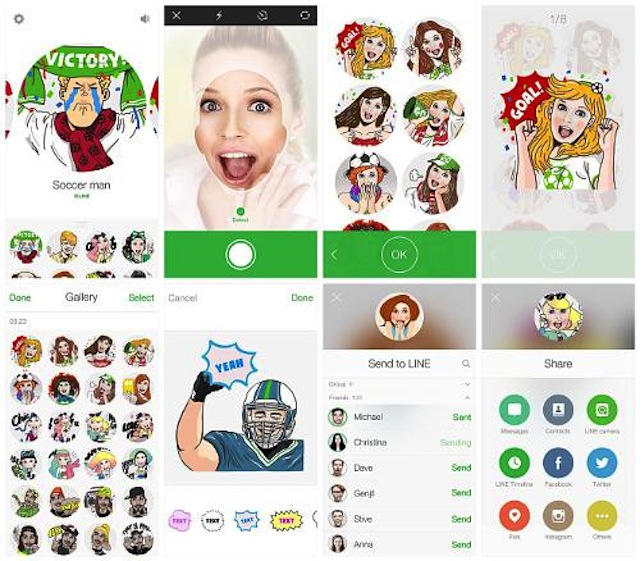 Chụp ảnh tự sướng qua Line Selfie Sticker