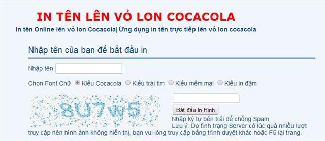 In chữ lên lon Coca Cola 