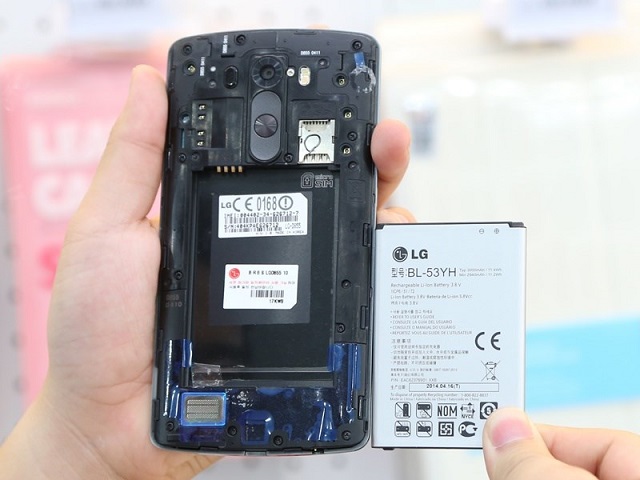 Pin của LG G3 có thể tháo rời