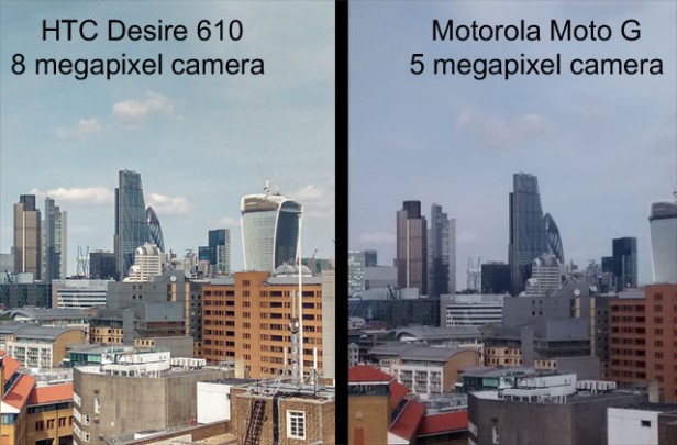 Sự khác biệt giữa camera 8MP của HTC Desire 610 và 5MP của Motorola Moto G
