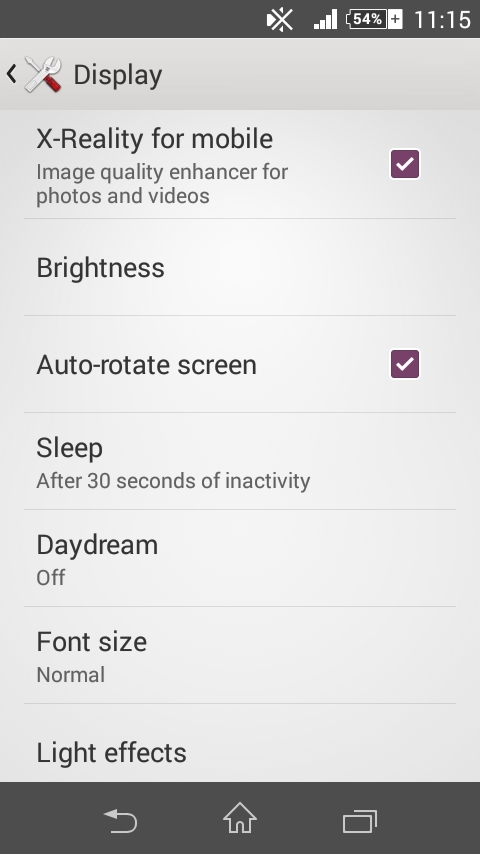 Sau khi Flash và thêm build.prop hoàn chỉnh, bạn vào phần cài đặt (Settings) > hiển thị (Display) > tick chọn X-Reality for mobile