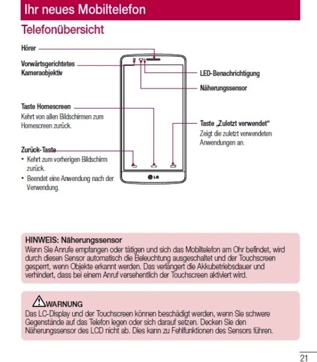 Sổ hướng dẫn chi tiết của LG G3 S