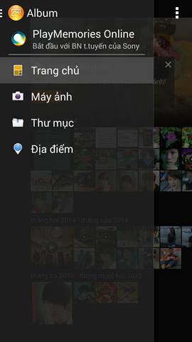 Từ giao diện chính vuốt từ trái sang sẽ thay đổi giao diện Album