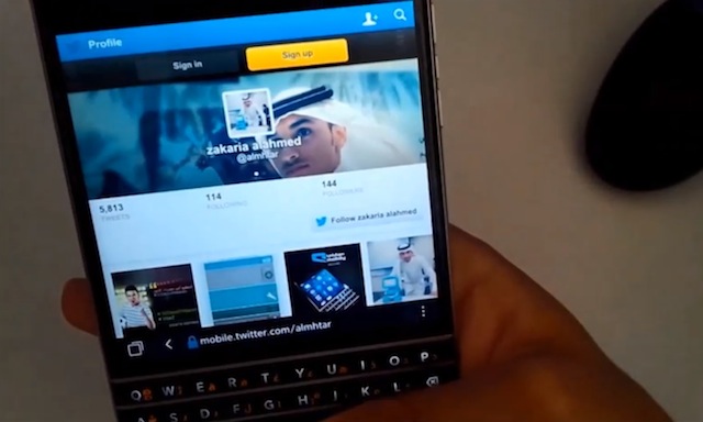 Giao diện BlackBerry Passport