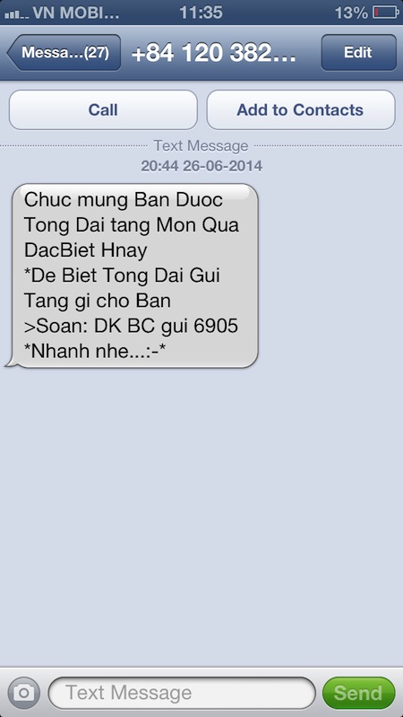 Tin nhắn trúng thưởng, dự đoán