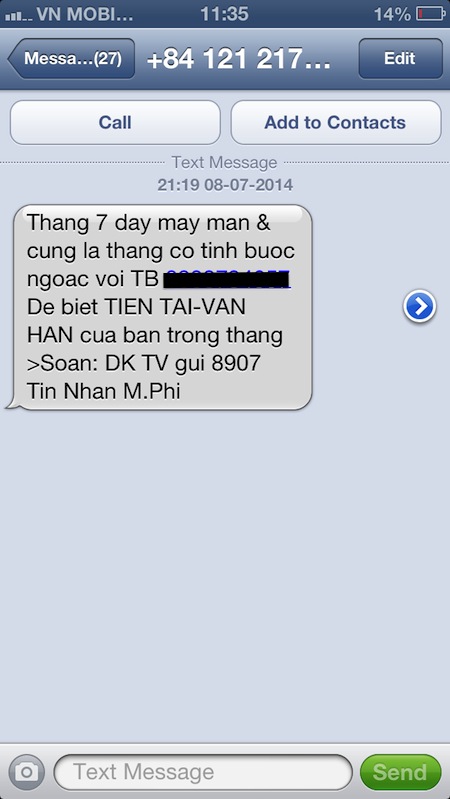 Tin nhắn trúng thưởng, dự đoán