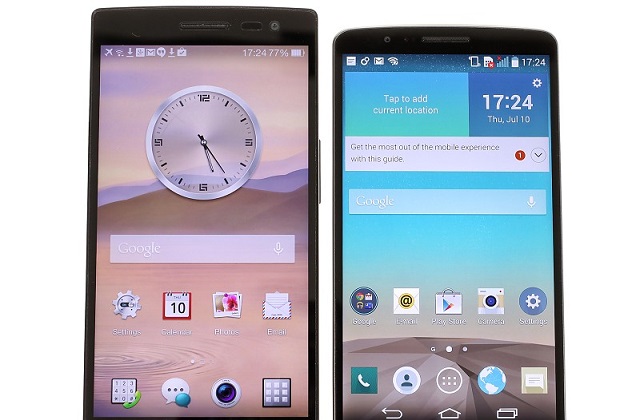 LG G3 và Oppo Find 7 đều có cùng kích thước và thông số màn hình