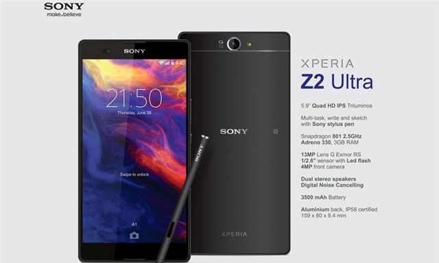 Phablet Xperia Z2 Ultra đẹp lạ trong bản thiết kế mới Phablet Xperia Z2 Ultra đẹp lạ trong bản thiết kế mới