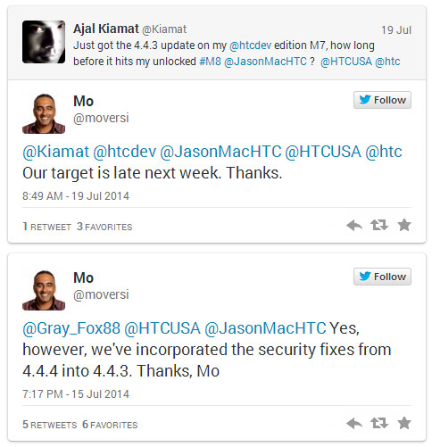 HTC bất ngờ cập nhật Android 4.4.3 cho One M8