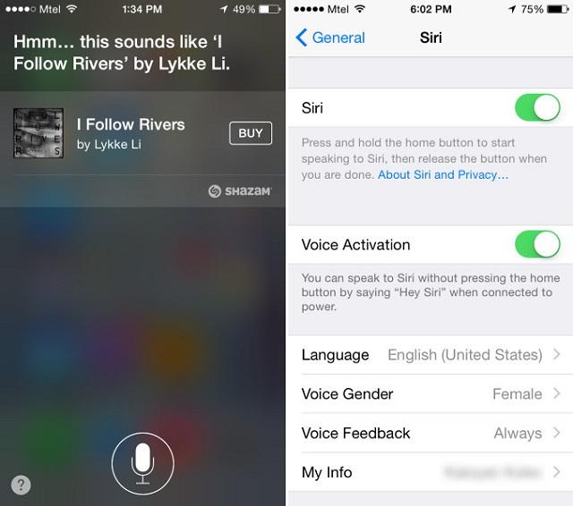 Trợ lý ảo Siri có thể nhận biết bài hát