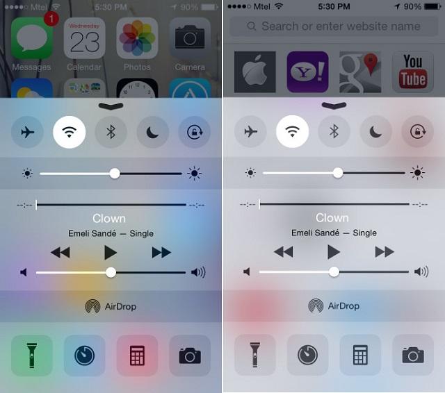 Control Center được làm khác đi nhưng vẫn giữ nguyên cách bố trí