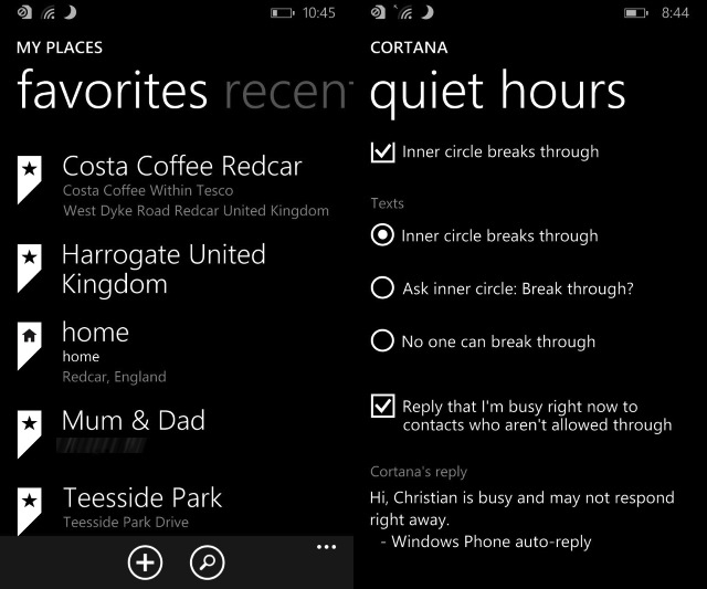 Chỉnh sửa thông tin trên Cortana