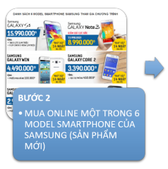 Bước 2: Mua hàng online 1 trong 6 sản phẩm điện thoại Samsung trong chương trình