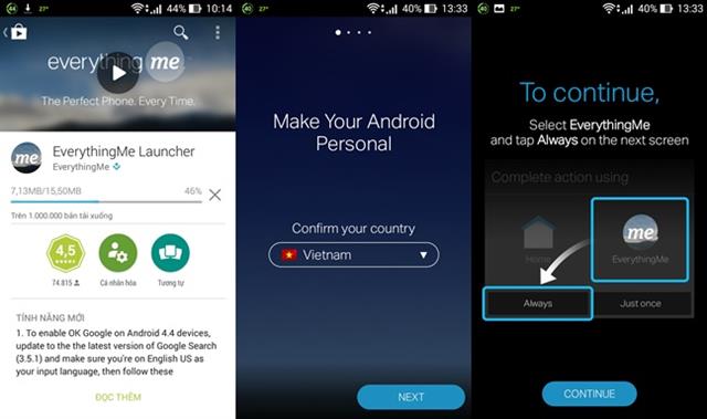 EverythingMe Launcher được cung cấp hoàn toàn miễn phí trên Google Play Store. Tải về tại đây