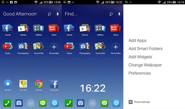 Giao diện màn hình chính