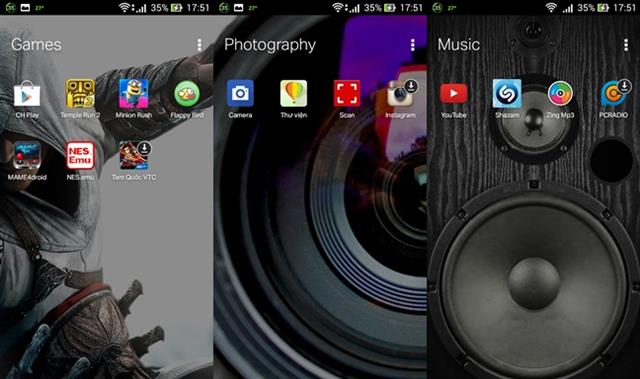 Hình nền mỗi thư mục đều có sự khác biệt và tương ứng với tính chất công việc