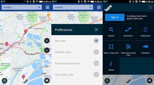 Ứng dụng bản đồ HERE Maps