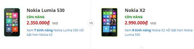 Nokia X2 và Lumia 530