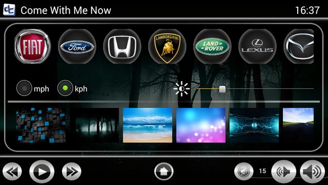 Để thay đổi logo xe, hình nền và độ sáng trong Digital Car, bạn bấm vào biểu tượng bánh răng và tùy chọn