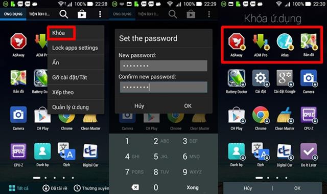 Cách khóa ứng dụng
