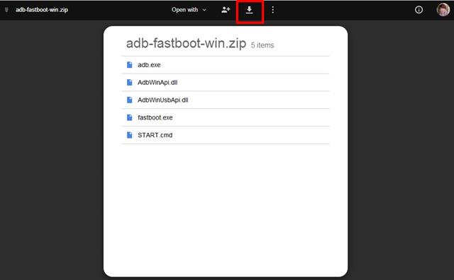 Tải và giải nén ADB Fastboot Tool ra 1 folder (thư mục) tại đây