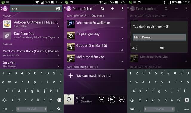 Tìm nhanh các ca khúc với vài từ khóa ngắn gọn và khởi tạo danh sách phát nhạc theo sở thích riêng của bạn
