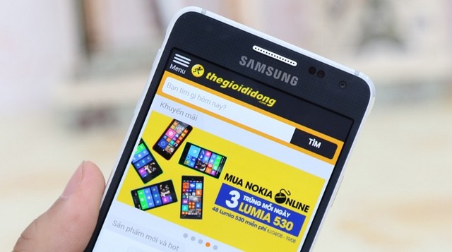 Trên tay Galaxy Alpha viền kim loại tại Thegioididong