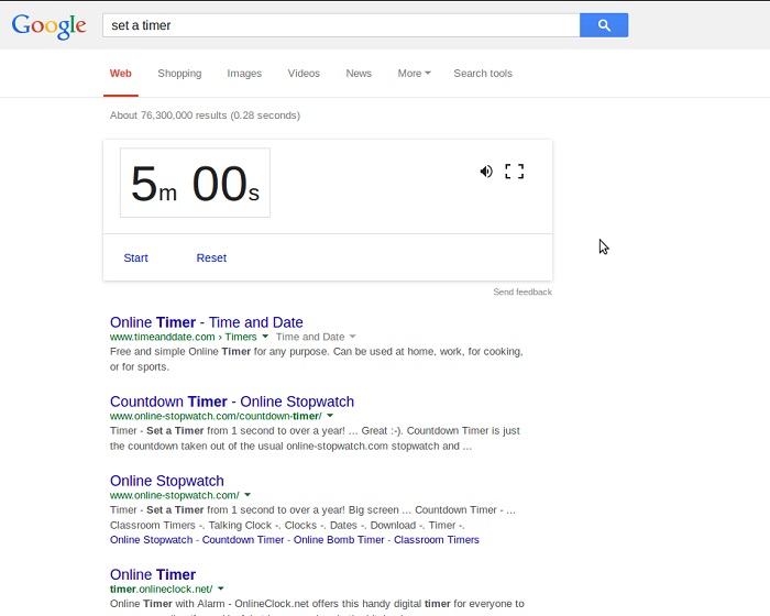 Set a countdown timer with Google