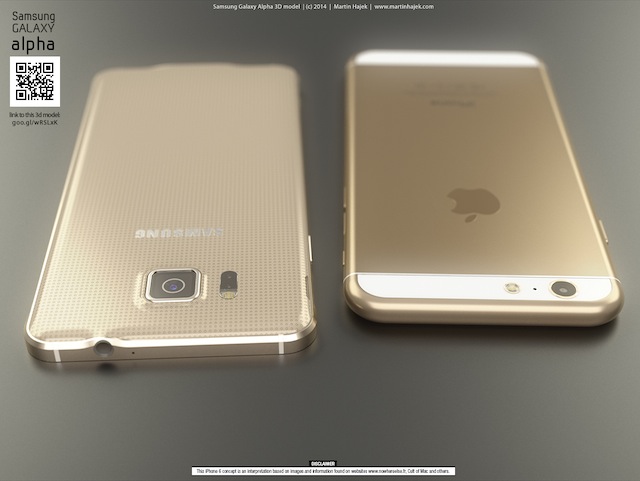 Loạt ảnh so dáng giữa iPhone 6 và Galaxy Alpha: