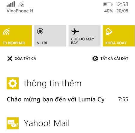 Một số hình ảnh của Lumia 920 sau khi cập nhật lên Lumia Cyan