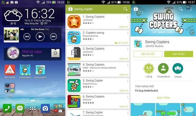 Xuất hiện rất nhiều bản sao của Swing Copters