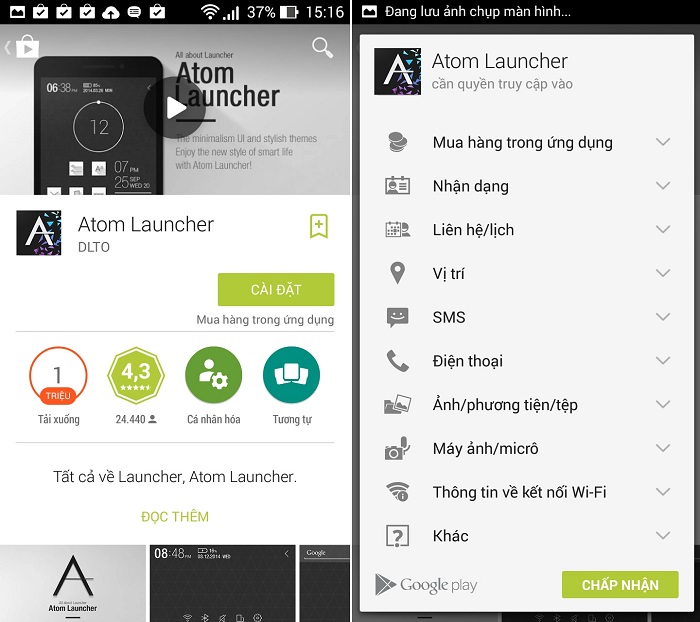 Tải và cài đặt Atom Launcher