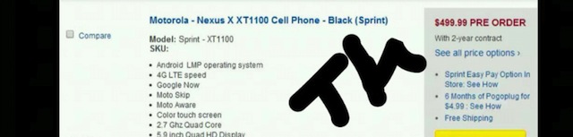 Best Buy đăng bán Nexus X kiểu khác