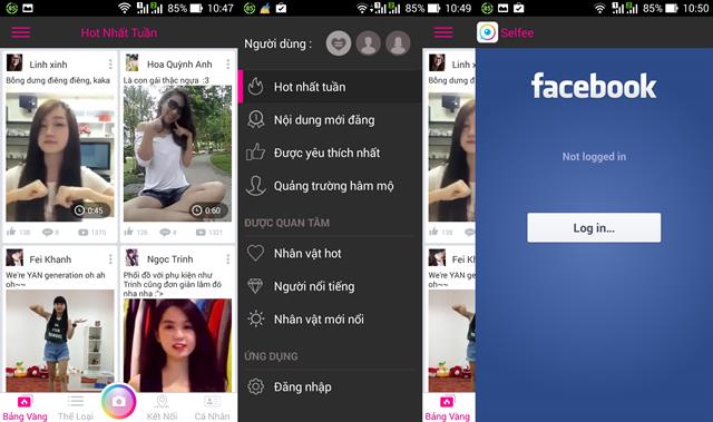 Giao diện chính trên Selfee