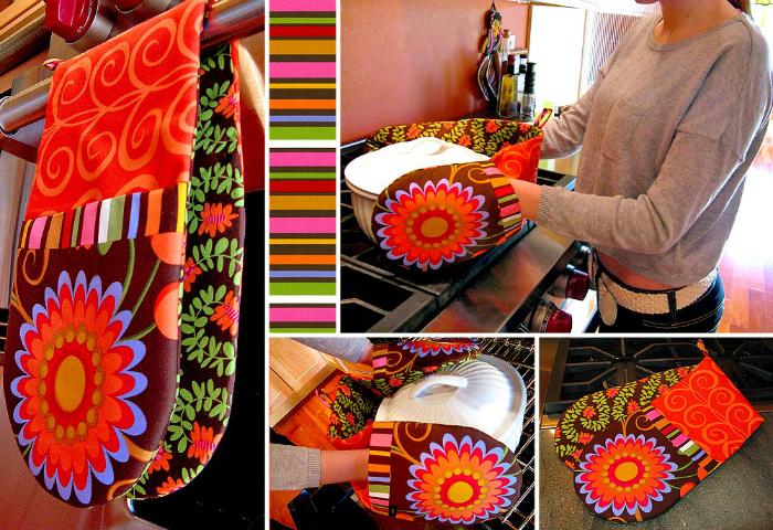 Oven gloves with patterns and vibrant colors make cooking more enjoyable