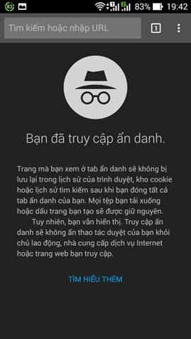Giao diện chế độ ẩn danh Chrome v37