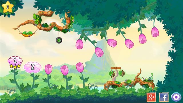 Khi quay về trang chủ, bạn đừng bấm vào biểu tượng Play (nó sẽ tiếp tục cho bạn xem đoạn trailer) mà hãy bấm vào những bông hoa tương ứng với cảnh chơi để đi tiếp hoặc lùi lại các màn chưa đạt 3 sao vàng