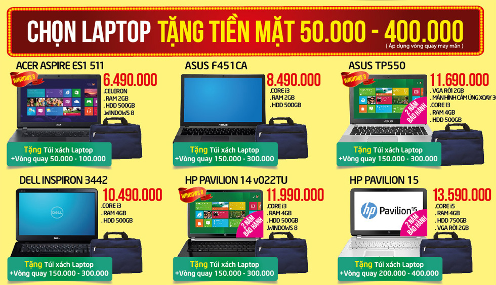 Laptop giảm giá tiền mặt Laptop giảm giá tiền mặt