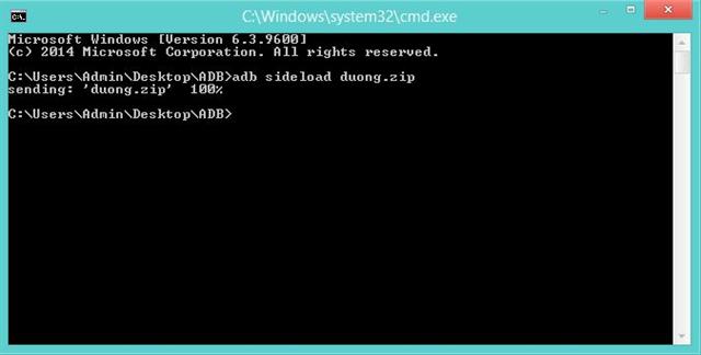 Chờ ADB chuyển dữ liệu vào Zenfone 6 thành công 100%