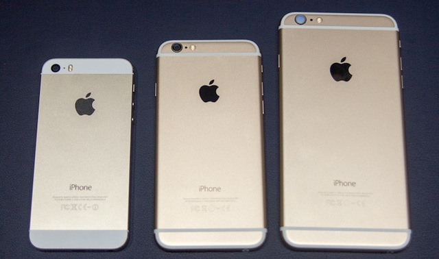 iPhone 6 Plus cạnh iPhone 6 và iPhone 5s