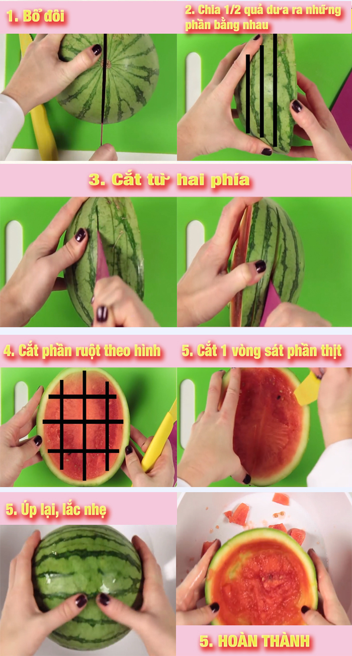 Cutting watermelon in a hygienic way
